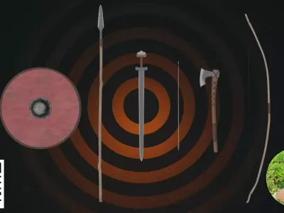 Viking Nordic Battle-Ready Arsenal  3D model