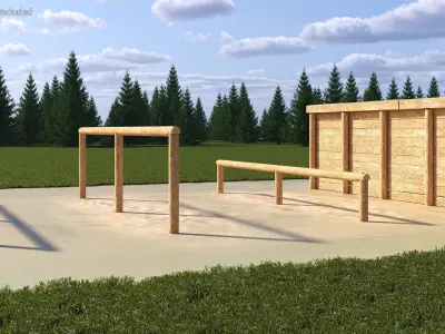 Military Training Obstacles Course 3D model