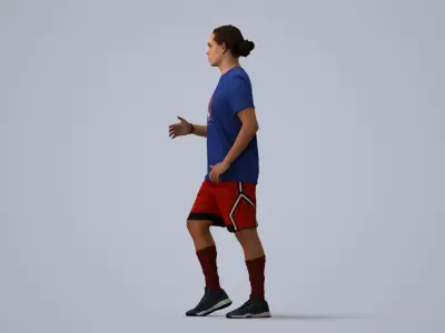 00496Mateo007 - Adult Caucasian man playing soccer in summer 3D model