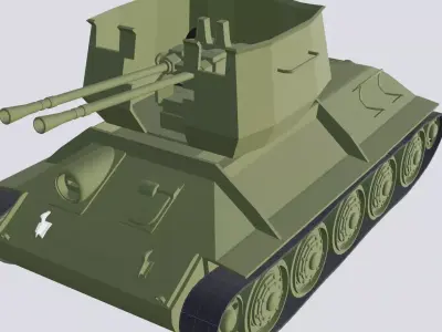 Type 63 anti air tank Low-poly 3D model