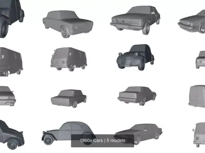 1960s Cars 3D Model Pack