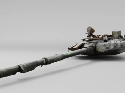  turret blown off from russian tank destroyed by Ukrainian  army 3D model