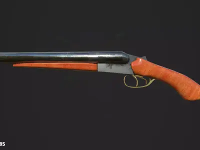 Remington Spartan sawed off shotgun Low-poly 3D model