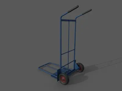 Wheel hand trolley Low-poly 3D model