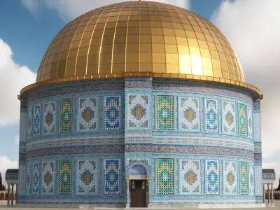  Religious Dome Building with Mosaic Walls 