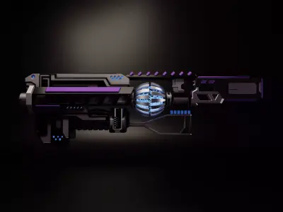 Sci-fi Plasmo gun model Low-poly 3D model