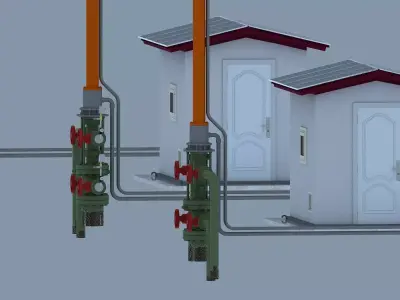 Hydraulic pumping unit   Hydraulic pump jack 3D model