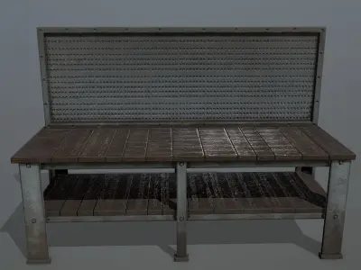 workbench bench Low-poly 3D model get