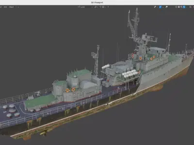 NATO code Grisha class corvette project 1124 Low-poly 3D model  Low-poly 3D model