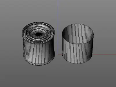 One fourth pint paint can with lid 3D model purchase