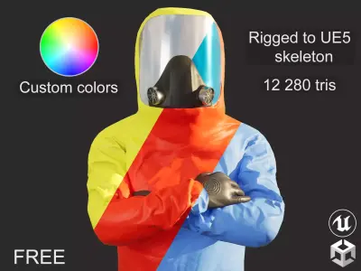 Hazmat Suit Character Free low-poly 3D model