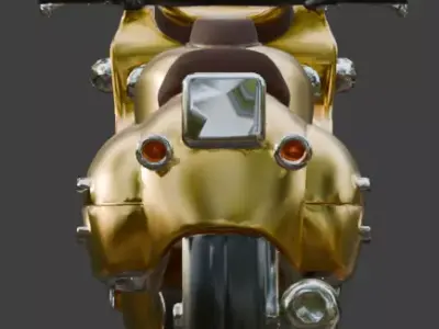 Futuristic Yellow Mini Motorcycle 3D Model Low-poly 3D model