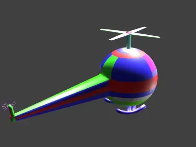 KIDS CARTOON helicopter  Free 3D model