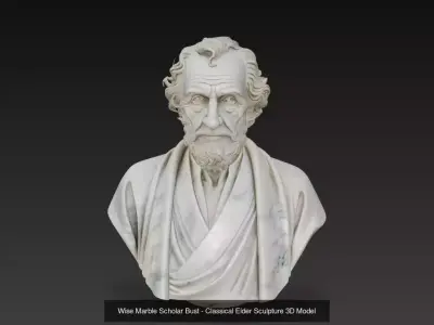 Classical Marble Elder Bust Collection 3D Model Pack