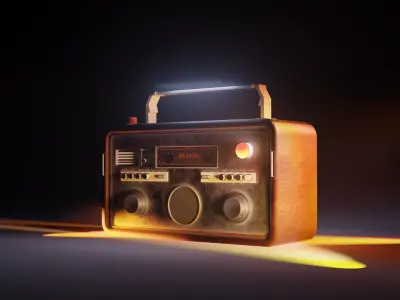 Vintage Old Radio 3D Model Free low-poly 3D model