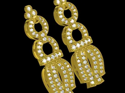 Vintage Style Earring 3D print model