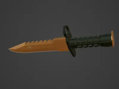 M9 Bayonet copper coating Low poly Free low-poly 3D model
