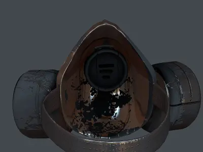 Gas mask helmet 3d model scifi Low-poly  Low-poly 3D model 35