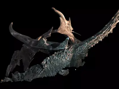 Dark Alien Dragon God Bone In space 2  3D model