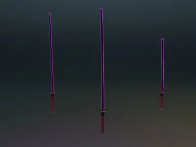 Sword Collection three poles Free low-poly 3D model