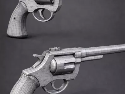 AAA Realistic Revolver 3D model
