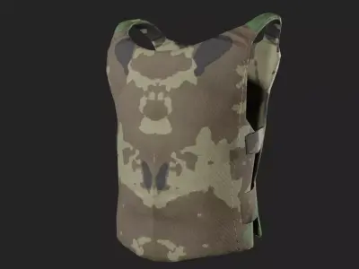 BulletProof Vest Low poly PBR Camo Low-poly 3D model