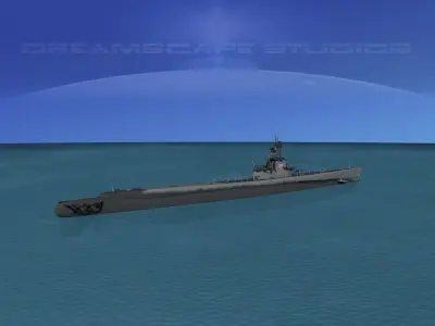 Gato Class Submarine SS220 USS Barb 3D model