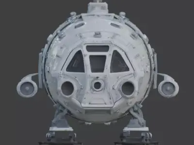 Realistic Sci-Fi Arctic Command Module 3D Model Low-poly 3D model