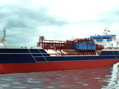 High Quality Ship Model  Industrial Vessel Model by Designtrix 3D model