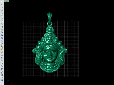 Durga Mata Pendant File 3D print model