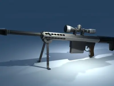 Sniper Rifle 3D model 4