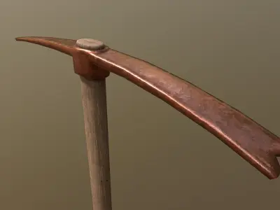Pickaxe - Copper Low-poly 3D model