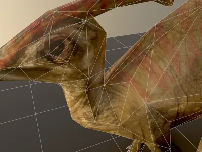 Raptor dinosaur   Low-poly 3D model