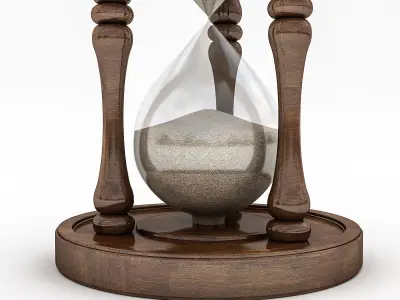 3D Hourglass Model with sand Low-poly 3D model