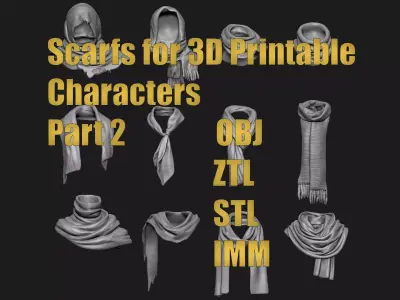 Scarfs for 3d Printable Characters Part 2 3D model