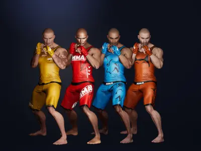 Fighter Man Low-poly 3D model