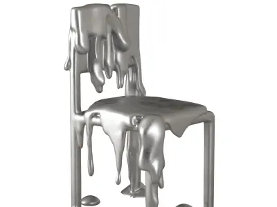 Modern Sculptural Metal Chair - Artistic Industrial Design 3D model