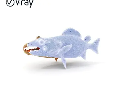 Prehistoric Fish Creature Model Pack Low-poly 3D model