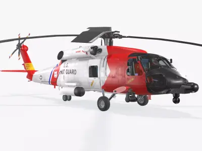 Sikorsky MH-60J Jay Hawk Complex Animation Low-poly 3D model