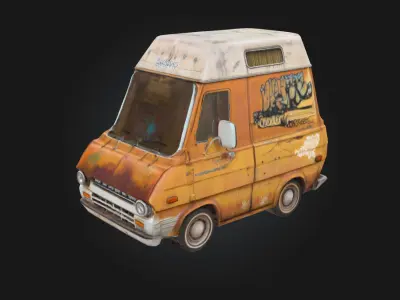 Rusty Graffiti Van  Urban Decay on Wheels 3D model