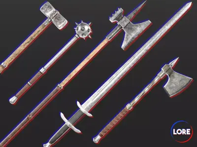 Medieval Collection Heavy Weapons Variety 3D Model Pack