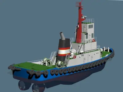 civilian tug boat 3D model