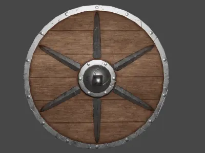 Shield Low-poly 3D model 11