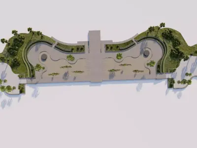 public park-Private Park Landscape 3D model 12