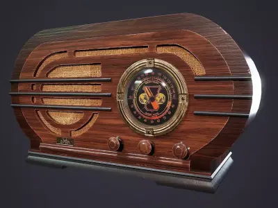 Vintage Radio Silver 139-JS Low-poly 3D model