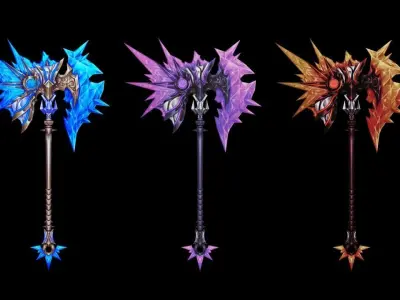 Glorious Axe Low-poly 3D model
