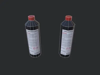 Round Bottle Low-poly 3D model