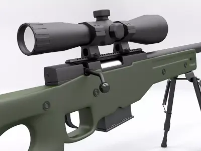 AWP Sniper Rifle Lowpoly Low-poly 3D model