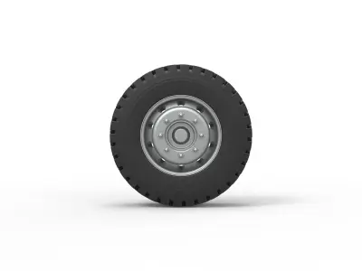 Military truck wheel Scale 1 to 25 3D print model