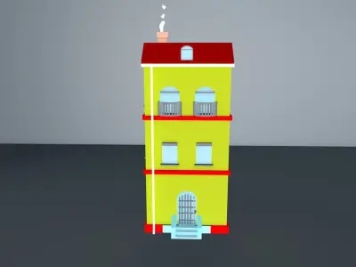 Building with smoke Free 3D model